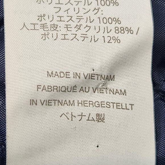 J Crew Jacket Womens XL Black Faux Fur Hood Quilted Lined Perfect Parka H2222 - Picture 14 of 16